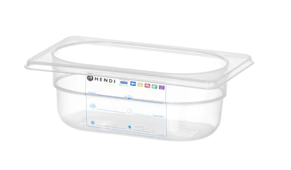 Gastronorm-Behälter 1/9, HENDI, GN 1/9, 0,6L, Transparent, 176x108x(H)65mm