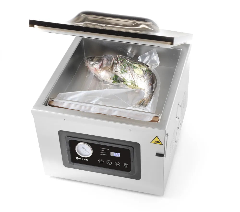 Vakuumkammer-Verpackungsmaschine Profi Line 410, HENDI, Profi Line, Dichtungsband: 410 mm, 230V/1100W, 510x625x(H)455mm