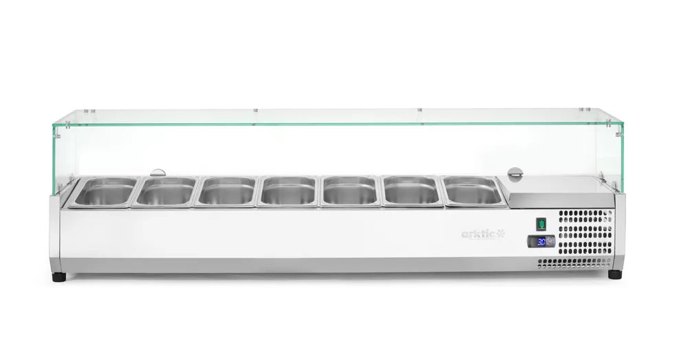 Aufsatz-Kühlvitrine Gastronorm 1/3, Arktic, 7x GN 1/3, 230V/180W, 1605x420x(H)460mm