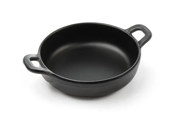 Miniatur-Pfanne aus Melamin, rund, HENDI, Schwarz, 189x147x(H)37mm