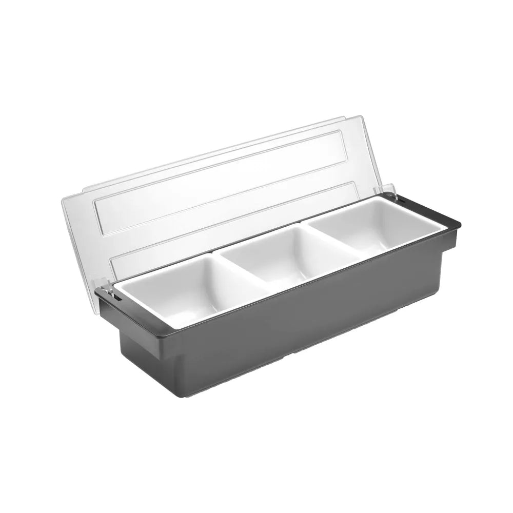 Zutatenbehälter – 3 Fächer, BarUp, Schwarz, 480x150x(H)100mm