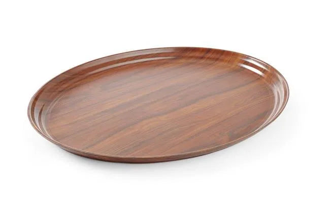 Serviertablett in Holzoptik, oval, AmerBox, Mahagoni, 200x265mm